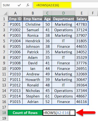 acf count rows